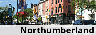 Street view of the Cobourg with text Northumberland